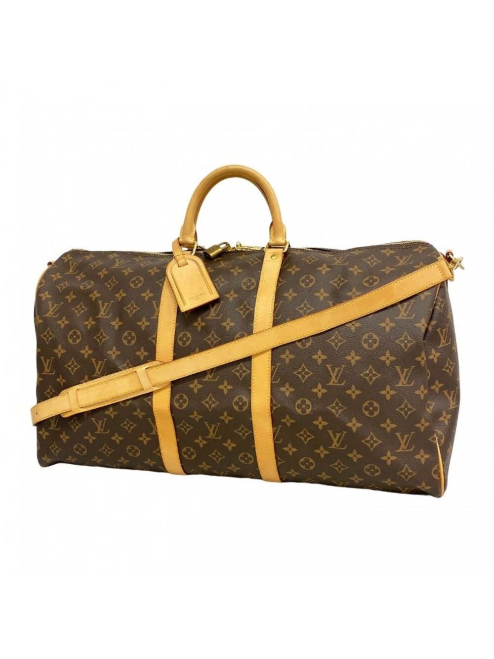 Louis Vuitton Boston Bag Monogram Keepall Bandouliere 55 Brown - Picture 1 of 10